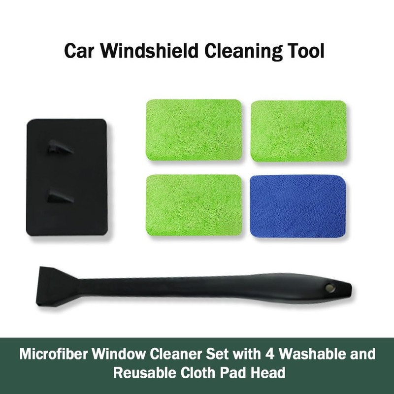 Lecctso Windshield Cleaner, Window Cleaner Tool, Microfiber Window Cleaning Tool