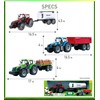 Mozlly Friction Powered Farm Tractor Trailer Set - 16-inch Toys