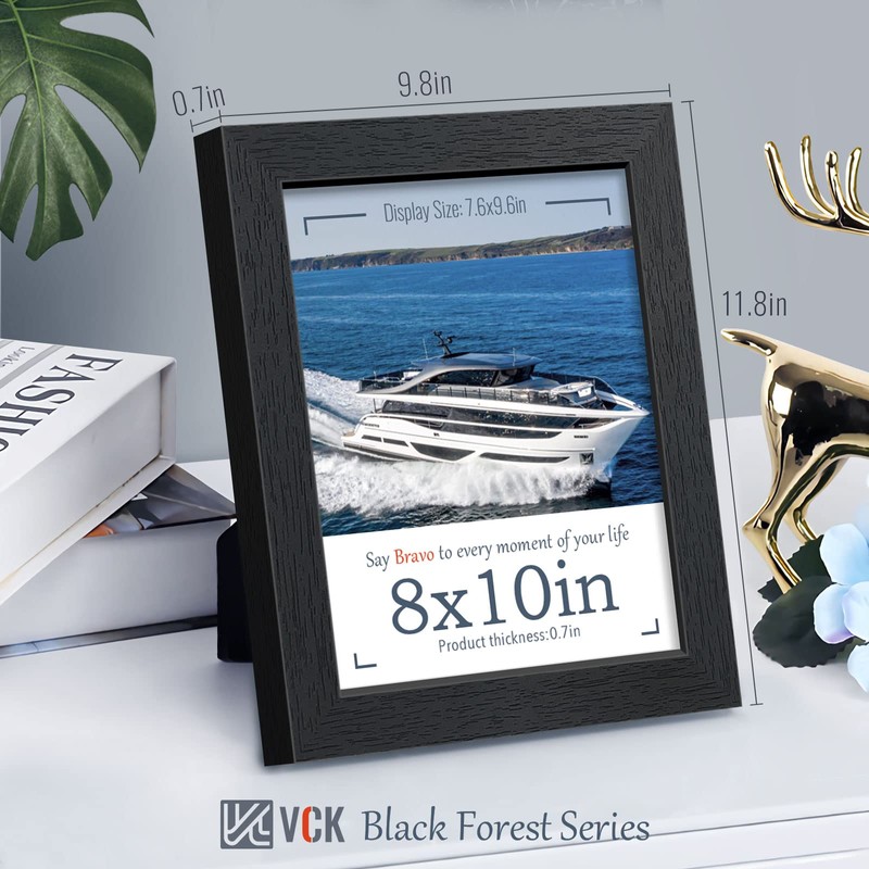 VCK 8x10 Solid Wood Picture Frame Set of 5,Textured Exclusive