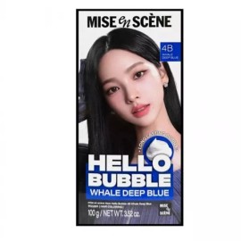 Miseoncen 미쟝센 샴푸염색 뉴 간편염색 헬로 버블 거품 염색약 4B 웨일딥블루 Mijinyeon Shampoo Dye New Easy Dye Hello Bubble Foam Dye 4B Whale Deep Blue