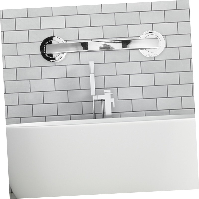 TEHAUX Wall Mounted Bathroom Safety Grab Bar Large Silver Suction