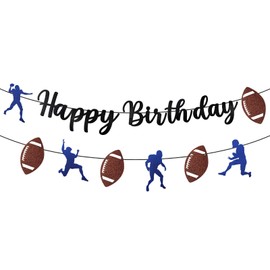 Football Banner Birthday Party Decorations for Boys Men, Sports Theme Happy Birthday Party Supplies, Football Birthday Decor Sign for Outdoor Indoor