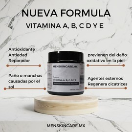 100gr Crema vitaminas para Hombres; Antioxidante, Antiedad,Reparador.