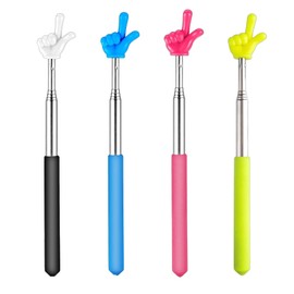 4 Finger Pointer Sticks, Pointer Finger, Finger Pointer Stick, Extendable Teaching Pointer for Teachers, Presenters, and Public Speakers, 4 Pack in Multiple Colors, Extends to 68 cm, Retracts to 21 cm