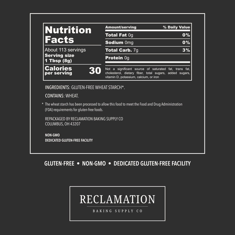 Gluten Free Wheat Starch, 2 lb, by Reclamation Baking Supply