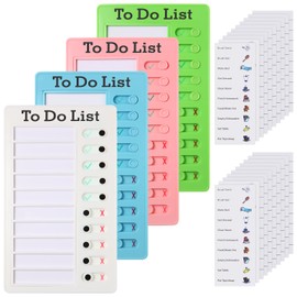 4 Pcs Chores Chart for Kids, Daily Routine Chore Chart for Kids, Visual Schedule for Kids Chore Charts, Chore Board, RV Checklist, Sliding Planning Board to Do List ADHD Tools for Kids Multiple Kids