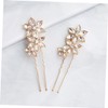 Minkissy Bride Headwear Jewelry Diamond Alloy Flower U-shaped Hairpin for