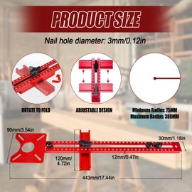 4 in 1 Router Milling Groove Holder, Aluminium Alloy Router Table Insert Plate for Woodworking, Adjustable Cabinet Template Tool, Flip Board Trimming Machine (Metric Scale)