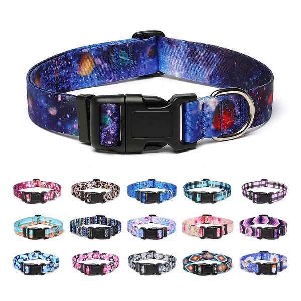 Suredoo Adjustable Nylon Dog Collar with Patterns, Soft Comfy Pet
