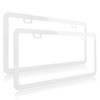 Deselen White License Plate Frame, Metal Thin Stainless Steel with