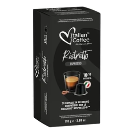 100 Italian Coffee for Espresso Lovers Aluminium Capsules compatible with Original Line Nespresso machines (1 Count (Pack of 100), Aluminum Ristretto)