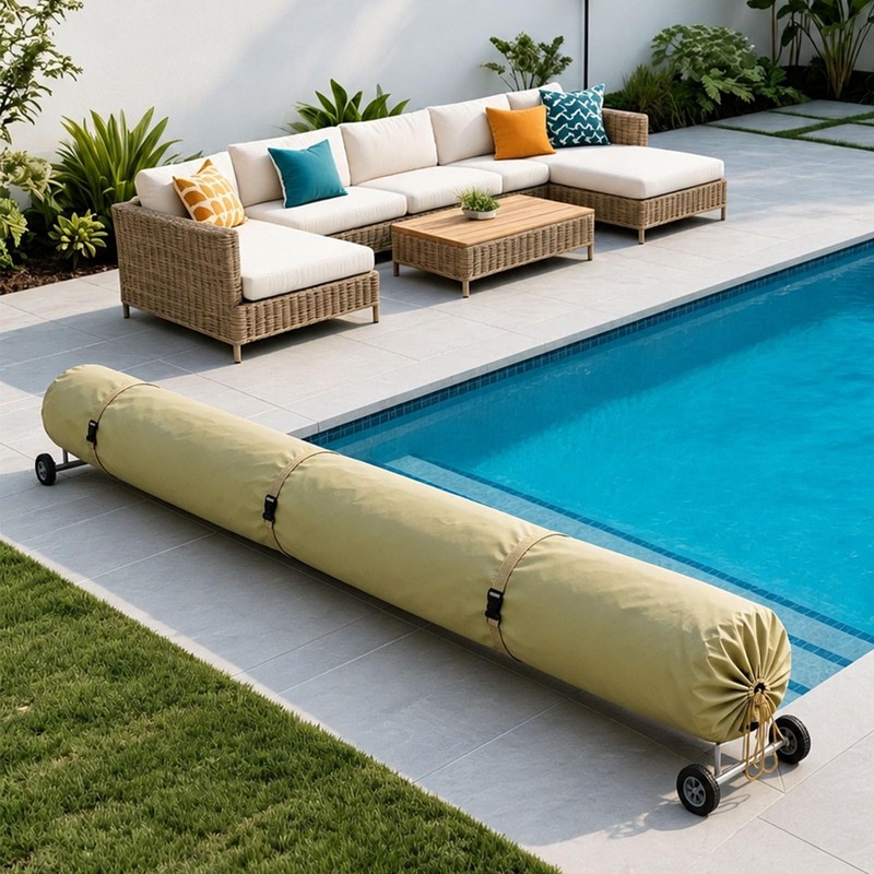 16ft Pool Solar Reel Cover, 420D Heavy Duty Solar Protective
