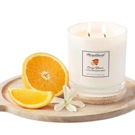 Harry & David Orange Blossom 2-Wick Wax Candle - 15Oz, Citrus Scent, Aromatherapy, Spring Fragrance, Home Decor
