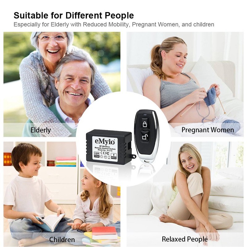 eMylo DC 12V 1CH 433Mhz RF Relay Smart Wireless Remote