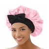Mcoser Pink Silk Sleep Bonnets for Women,Adjustable Hair Cap for