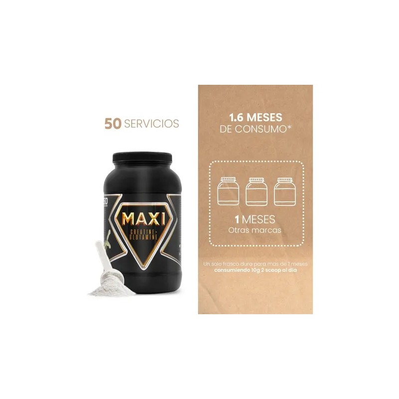 Creatina + Glutamina Maxi Protein 1 Kg 50 Servicios