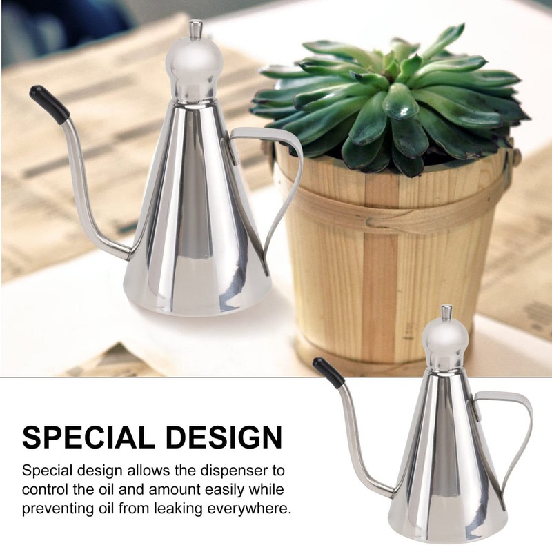 HEMOTON Olive Oil Jug Stainless Steel with Removable Lid (350