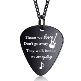 Cremation Jewelry Guitar Pick Urn Necklaces for Ashes for Women Men Cremation Keepsake Memorial Human Ashes Pendant for Loss of Loved Ones (Black)