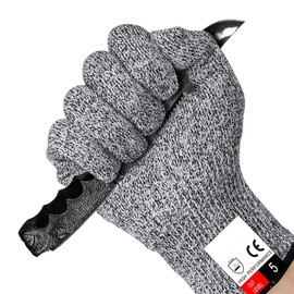 SZYIKUER Cut Resistant Gloves Food Grade Level 5 Hand Protection,Kitchen Cut Gloves (X-Small)