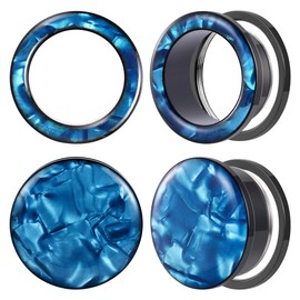 POBAISITER 4PCS Stainless Steel Ear Gagues Silverlight Tunnels for Ear Screw Fit Expander Stretcher Piercings