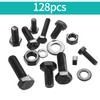 128 Pcs Flat Hex Bolts and Hex Nuts and Washers