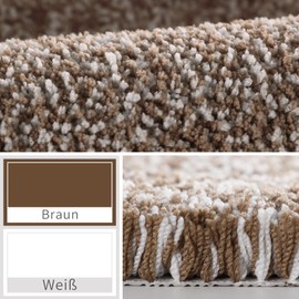 Yimobra Non-Slip Bathroom Rug, Extra Soft and Comfortable, Water-Absorbent, Thick and Machine Washable, Fluffy Bath Mat for Shower and Bathtub, Brown & White, 43 x 61 cm