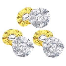 Minkissy 6pcs Aluminum Foil Heat Insulation Caps Professional Hair Dyeing and Styling Silver Gold for Salons Protects Hair from Heat and Moisture