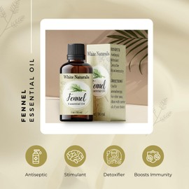 Organic Fennel Essential Oil for Digestion, Sweet Fennel Seed Oil for Congestion Relief & Uplift Mood, 100% Pure, Undiluted, Therapeutic Grade for Aromatherapy, Glowing Skin, Strengthened Hair 1oz