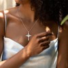 FANCIME Opal Cross Necklace For Women Sterling Silver Birthstone Necklace