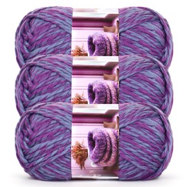 Katech Bulky Yarn for Crocheting-Soft Thick Yarn with Vibrant Colors-3 Pack of 3.52oz/100g-Acrylic-#4 Worsted (Medium)-Perfect for Blankets, Scarves, Shawls and Garments-(Lavender Dream)