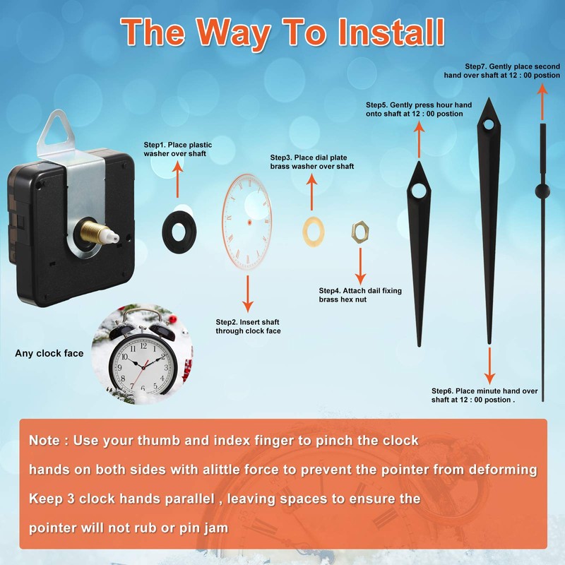 4 Pieces Clock Movement for Wall Clock Clock Movement with