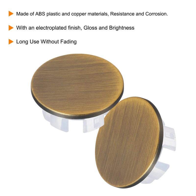 uxcell 2Pcs Sink Overflow Cover Basin Trim Copper Overflow Rings