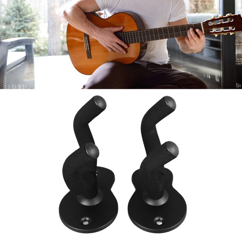 2PCS Guitar Wall Mount Hanger Metal Multifunctional Guitar Hangers Hook