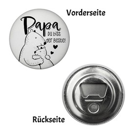 Papa Bear Gift Magnet Round with Bottle Opener Round with Saying Papa du bist der Beste Vatertag Liebesmessenger Romantik Familie Zeige Liebe am Valentinstag