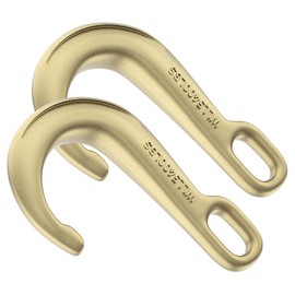AODESTINY 2PCS 8" Heavy Duty J Hooks for Towing, Yellow Zinc Plated Tow J Hook Grade 70 Clevis J Hook for Transport Chain, 5400LBS Capacity Heavy Load