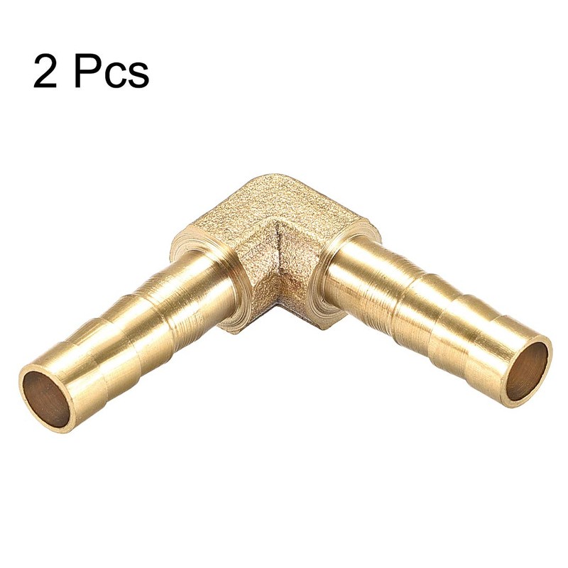 sourcing map 2 pieces 6 mm barb brass 90° angle
