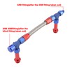 AN8 Braided Dual Feed Fuel Line Kit Carb Fittings for