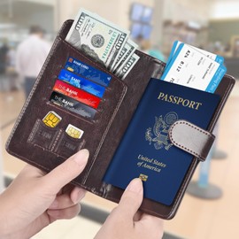 Herain Passport Holder for Travel, Passport Cover Wallet Case Women Men Travel Cruise Essentials, RFID Passport Book Holders Travels Gifts Must Haves Accessories