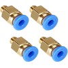 Pneumatic Push-in Fitting M6 to 4 mm Pack of 4