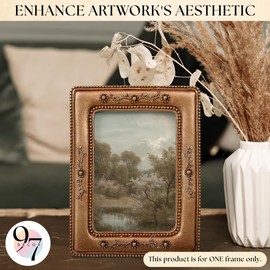 97 Decor Vintage Small Picture Frames 2.5 X 3.5 - Ornate Wallet Size Frame, Mini Polaroid Frames For Antique Home Decor, Tiny Photo 2.5 x 3.5 Picture Frames For Tabletop Display And Wall Hanging