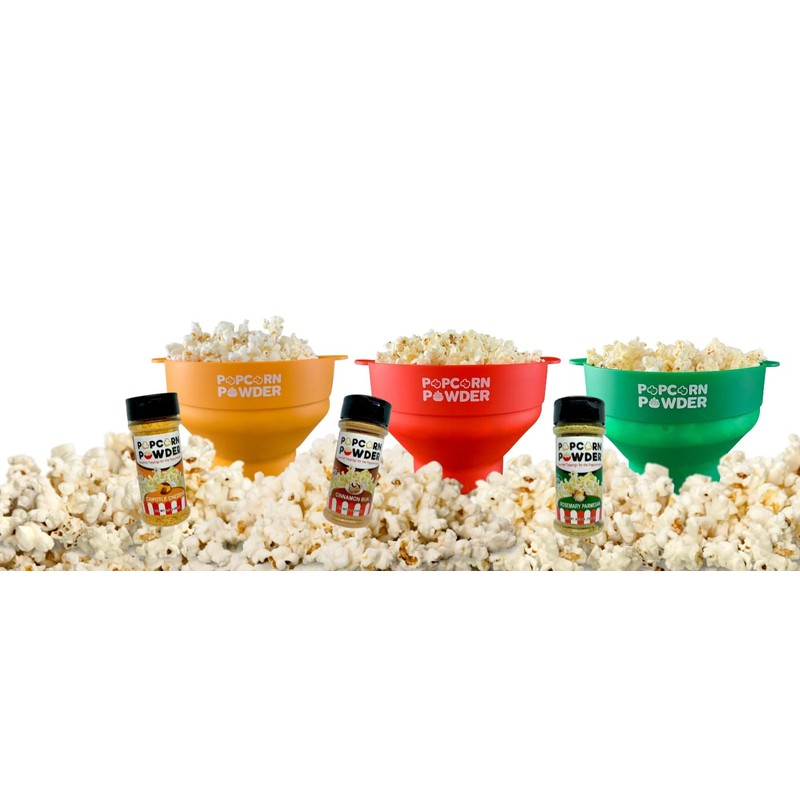 Popcorn Powder's Collapsible Microwave Popcorn Popper (Red)