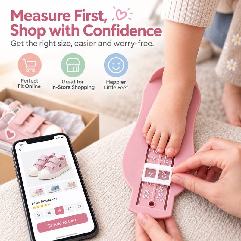 Kids Foot Measuring Ruler for Shoe Sizing – Plastic Foot
