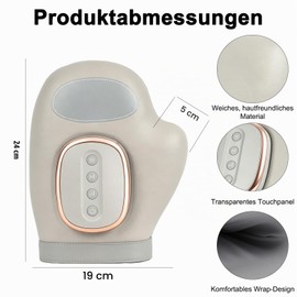 Hand Massager with Heat Function - Wireless Hand Massager, 3 Massage Methods, 5 Pressure and Air Pressure Functions, Electric Hand Massager, Ideal Gifts for Men and Women