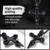 Skull Cross Necklace Black Stainless Steel Gothic Necklace Punk Jewelry