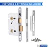 XFORT® Polished Chrome Bathroom Lock 65mm for Internal Wooden Doors,