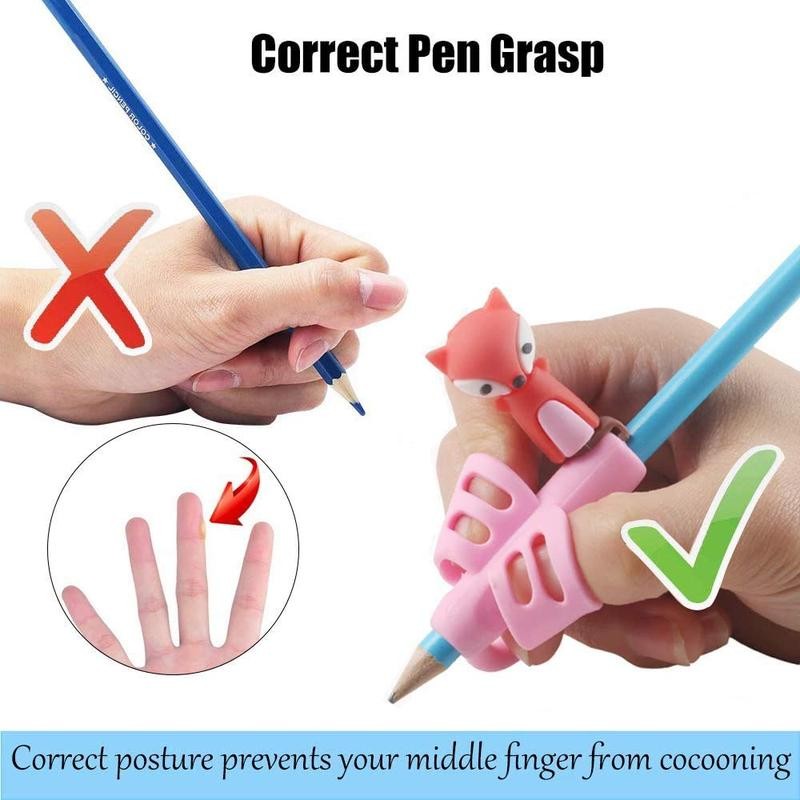 Pencil Grip & Clip Set, Including 4 Counts Pencil Grip