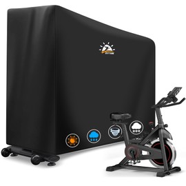 Zettum Exercise Bike Cover - 600D Bicycle Cover Waterproof & Dustproof, Heavy-Duty Stationary Bike Cover for Peloton, Schwinn, NordicTrack, Upright Bicycle Covers, All-Weather Indoor & Outdoor Use
