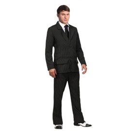 Deluxe Pin Stripe Gangster Suit Fancy Dress Costume Medium