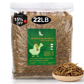 Non-GMO 22 lbs Black Soldier Fly for Chicken,High-Protein,Lrage Black Soldier Fly