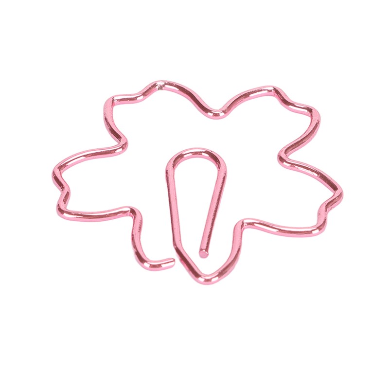 100pcs Sakura Shape Paper Clips Increased Slip Resistance Plating Process